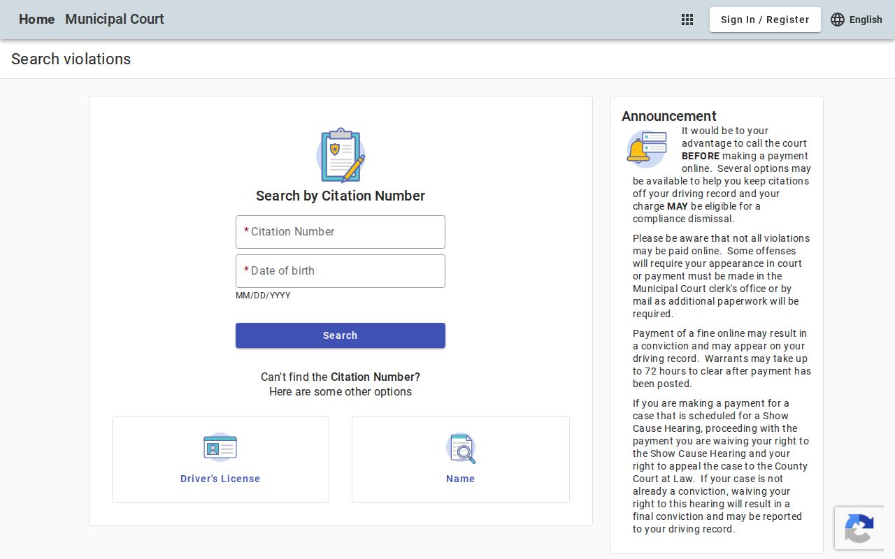Wylie warrant search: Municipal Online Services court search tabs