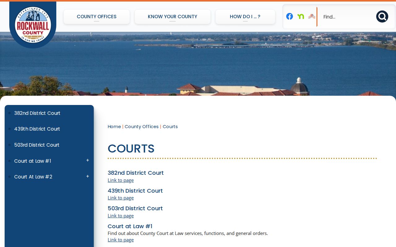 Rockwall County warrant records: court hierarchy and local issuing courts